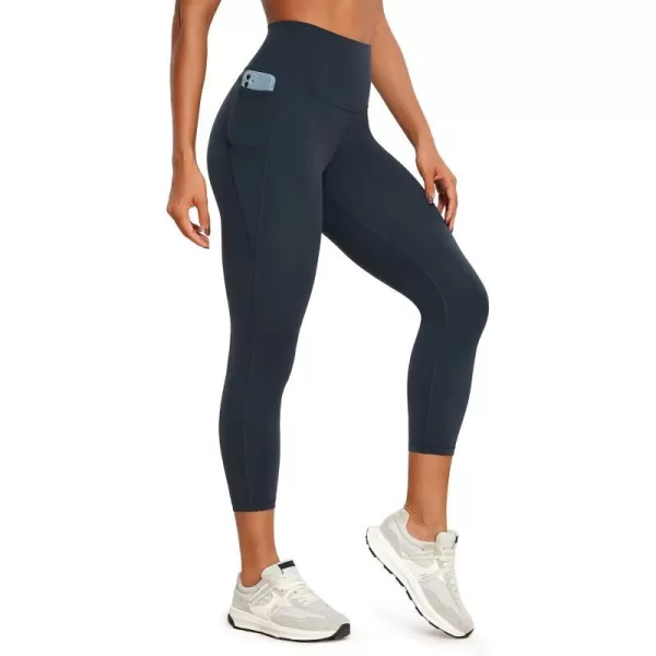 CRZ YOGA Womens Butterluxe Workout Yoga Capri Leggings 23 Inches  High Waist Crop Pants with Pockets Buttery Soft Gym23 inches True Navy