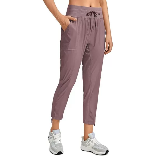 CRZ YOGA Womens Casual 78 Pants 2527  Lightweight Workout Outdoor Athletic Track Travel Lounge Joggers PocketsMauve