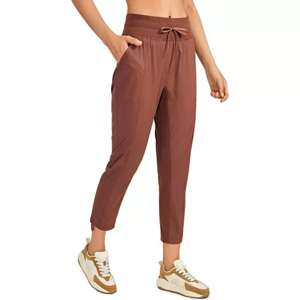 CRZ YOGA Womens Casual 78 Pants 2527  Lightweight Workout Outdoor Athletic Track Travel Lounge Joggers PocketsThe Cognac Brown