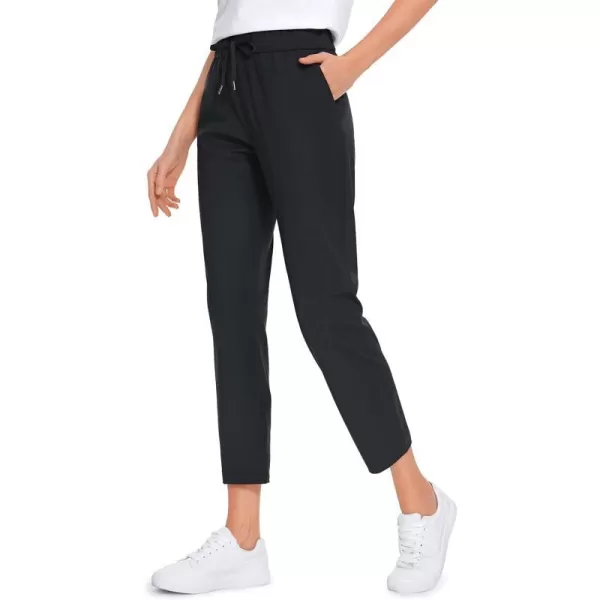 CRZ YOGA Womens High Waisted 4Way Stretch Golf Capris 25 Short  Work Pants Athletic Lounge Workout Ankle PantsBlack