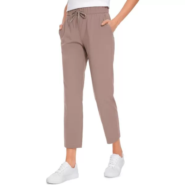 CRZ YOGA Womens High Waisted 4Way Stretch Golf Capris 25 Short  Work Pants Athletic Lounge Workout Ankle PantsBrown Purple