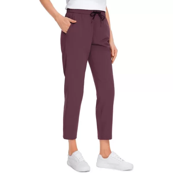 CRZ YOGA Womens High Waisted 4Way Stretch Golf Capris 25 Short  Work Pants Athletic Lounge Workout Ankle PantsDark Russet