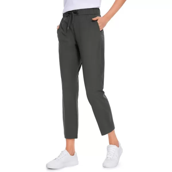 CRZ YOGA Womens High Waisted 4Way Stretch Golf Capris 25 Short  Work Pants Athletic Lounge Workout Ankle PantsGrey Olive