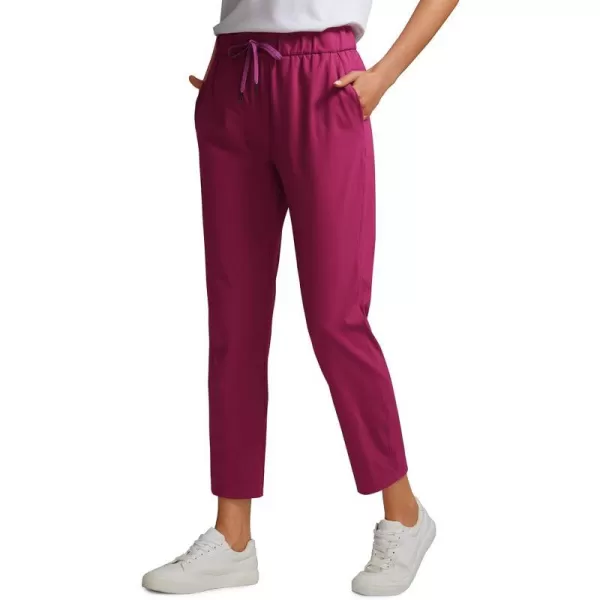 CRZ YOGA Womens High Waisted 4Way Stretch Golf Capris 25 Short  Work Pants Athletic Lounge Workout Ankle PantsMagenta Purple