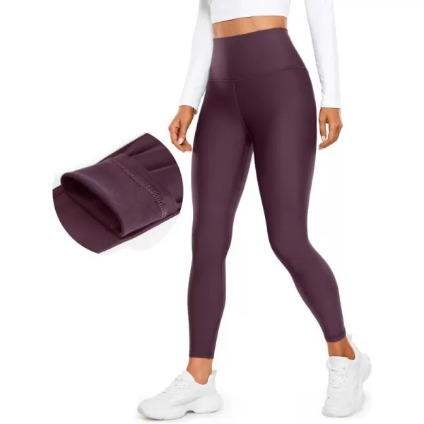 CRZ YOGA Womens High Waisted Fleece Lined Leggings 25 inches  Winter Warm Thick Thermal Soft Workout Yoga PantsDeep Purple