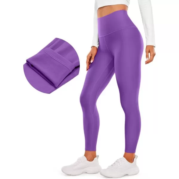 CRZ YOGA Womens High Waisted Fleece Lined Leggings 25 inches  Winter Warm Thick Thermal Soft Workout Yoga PantsRoyal Lilac