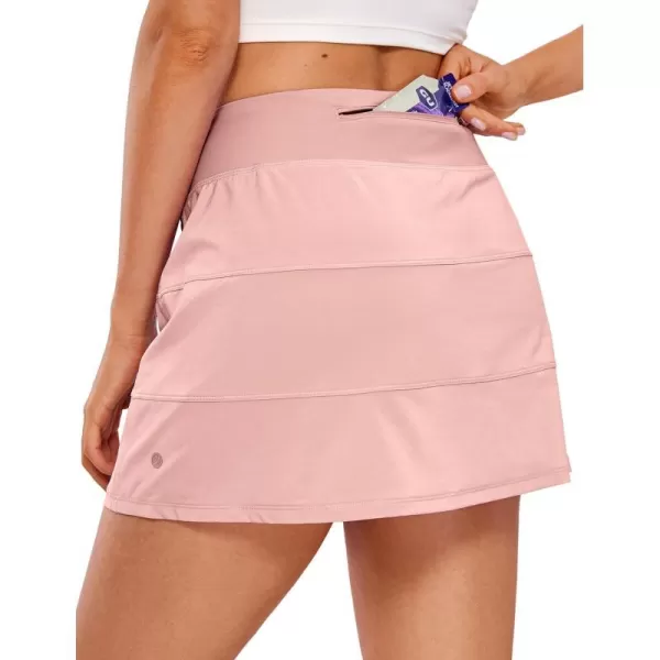 CRZ YOGA Womens High Waisted Tennis Skirts with 3 Pockets Golf Skirts A Line Lightweight Cute Athletic Casual SkortsPuff Pink