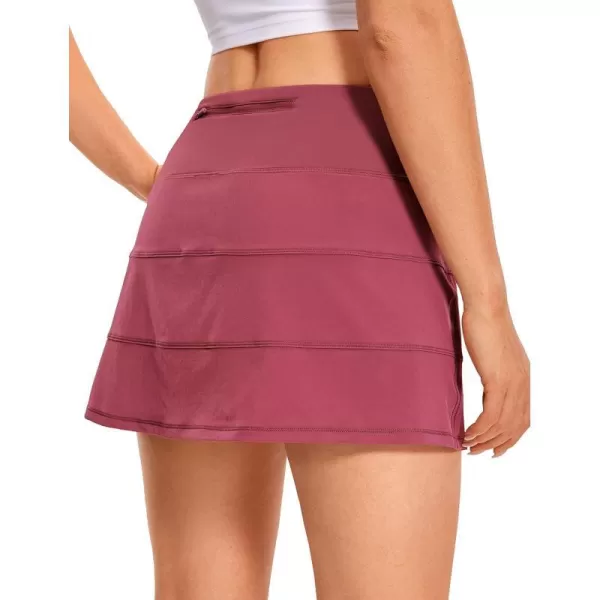 CRZ YOGA Womens Lightweight High Waisted Tennis Skirts A Line Athletic Workout Running Sports Golf Skorts with PocketsMisty Merlot