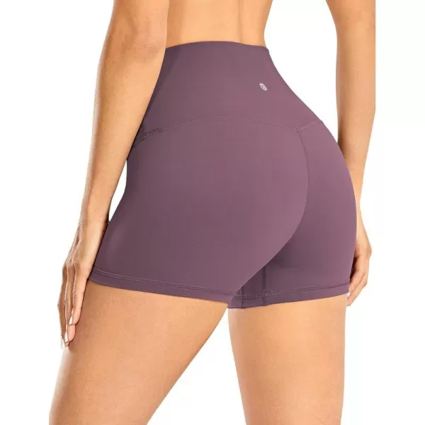 CRZ YOGA Womens Naked Feeling Biker Shorts  3  4  6  8  10 High Waist Yoga Workout Running Shorts SpandexAntique Bark