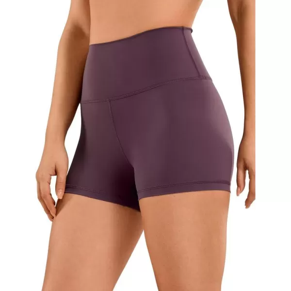 CRZ YOGA Womens Naked Feeling Biker Shorts  3  4  6  8  10 High Waist Yoga Workout Running Shorts SpandexArctic Plum