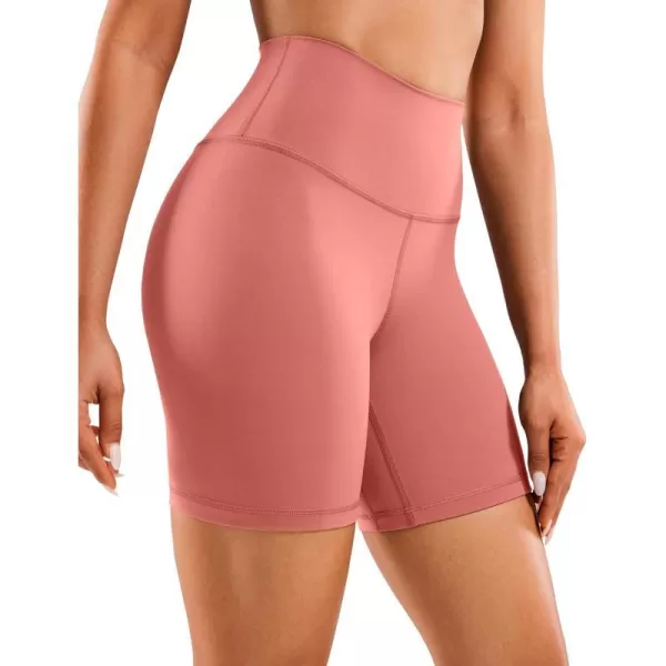 CRZ YOGA Womens Naked Feeling Biker Shorts  3  4  6  8  10 High Waist Yoga Workout Running Shorts SpandexBriar Rose