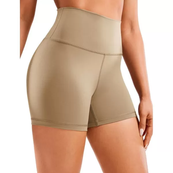 CRZ YOGA Womens Naked Feeling Biker Shorts  3  4  6  8  10 High Waist Yoga Workout Running Shorts SpandexCalifornia Sand