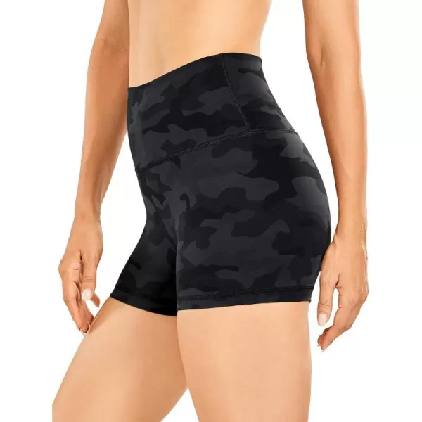 CRZ YOGA Womens Naked Feeling Biker Shorts  3  4  6  8  10 High Waist Yoga Workout Running Shorts SpandexDark Grey Camouflage