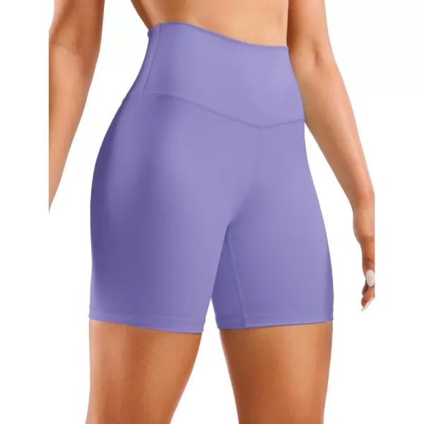 CRZ YOGA Womens Naked Feeling Biker Shorts  3  4  6  8  10 High Waist Yoga Workout Running Shorts SpandexDark Lavender Purple