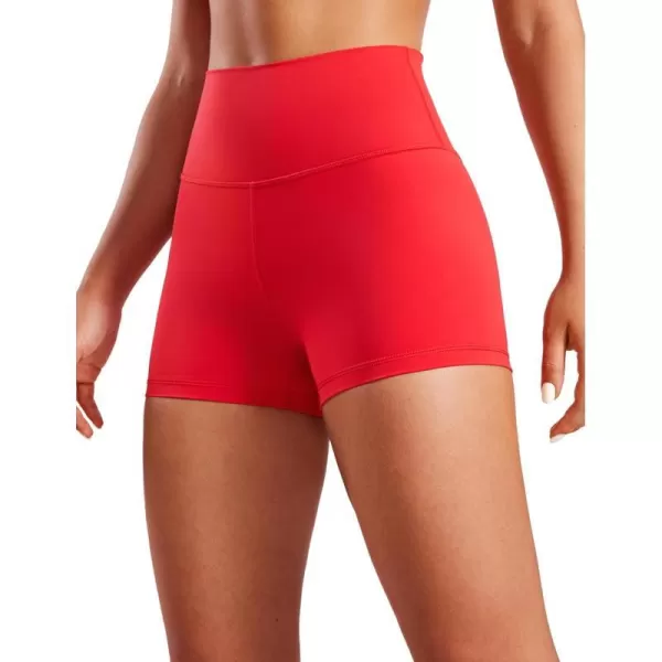 CRZ YOGA Womens Naked Feeling Biker Shorts  3  4  6  8  10 High Waist Yoga Workout Running Shorts SpandexDeep Red