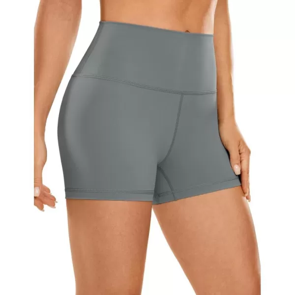 CRZ YOGA Womens Naked Feeling Biker Shorts  3  4  6  8  10 High Waist Yoga Workout Running Shorts SpandexLava Smoke Grey