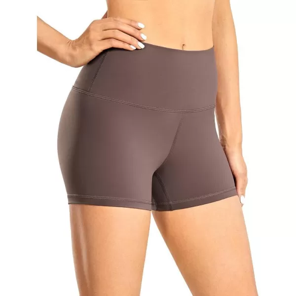 CRZ YOGA Womens Naked Feeling Biker Shorts  3  4  6  8  10 High Waist Yoga Workout Running Shorts SpandexPurple Taupe