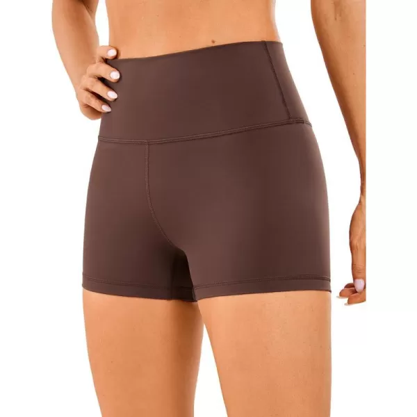 CRZ YOGA Womens Naked Feeling Biker Shorts  3  4  6  8  10 High Waist Yoga Workout Running Shorts SpandexTaupe