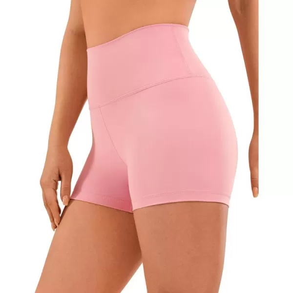 CRZ YOGA Womens Naked Feeling Biker Shorts  3  4  6  8  10 High Waist Yoga Workout Running Shorts SpandexThe Heartbeat Pink