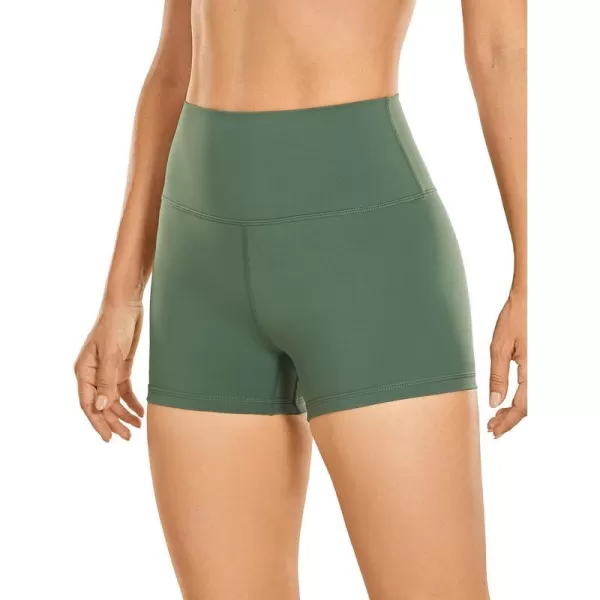 CRZ YOGA Womens Naked Feeling Biker Shorts  3  4  6  8  10 High Waist Yoga Workout Running Shorts SpandexVibrant Green