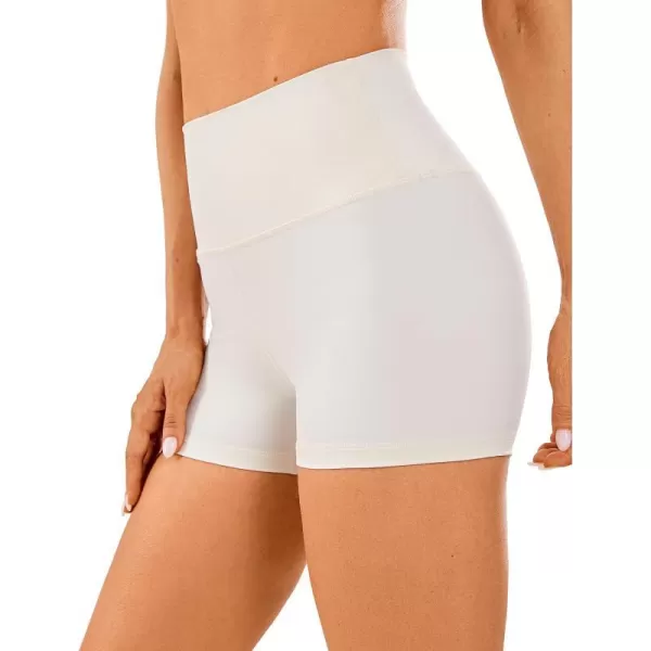 CRZ YOGA Womens Naked Feeling Biker Shorts  3  4  6  8  10 High Waist Yoga Workout Running Shorts SpandexWhite Apricot