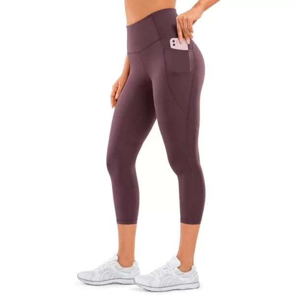 CRZ YOGA Womens Naked Feeling Workout Capris Leggings 21 Inches  High Waisted Gym Tummy Control Yoga Pants with Pockets21 inches Arctic Plum