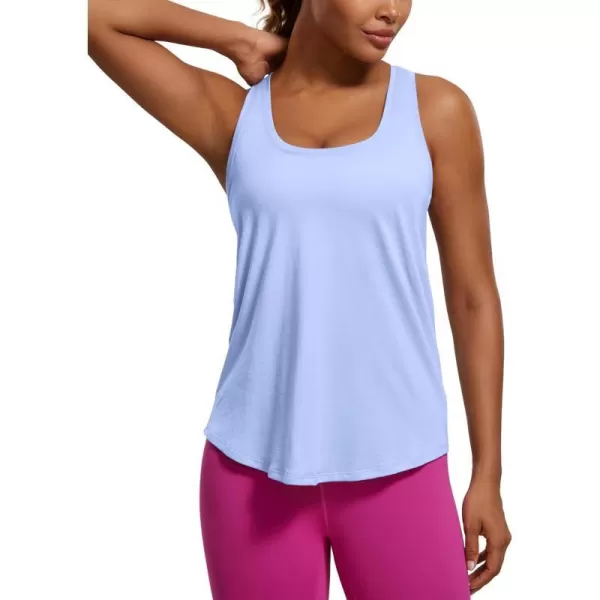 CRZ YOGA Womens Pima Cotton Racerback Workout Tank Tops Scoop Neck Loose Sleeveless Tops Athletic Gym ShirtsPeriwinkle Purple