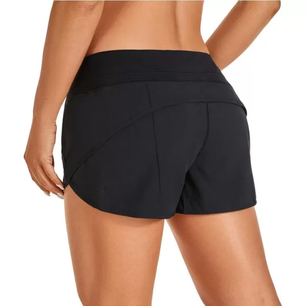 CRZ YOGA Womens Quick Dry Workout Running Shorts Mesh Liner  25 Drawstring Sport Gym Athletic Shorts Zip PocketBlack