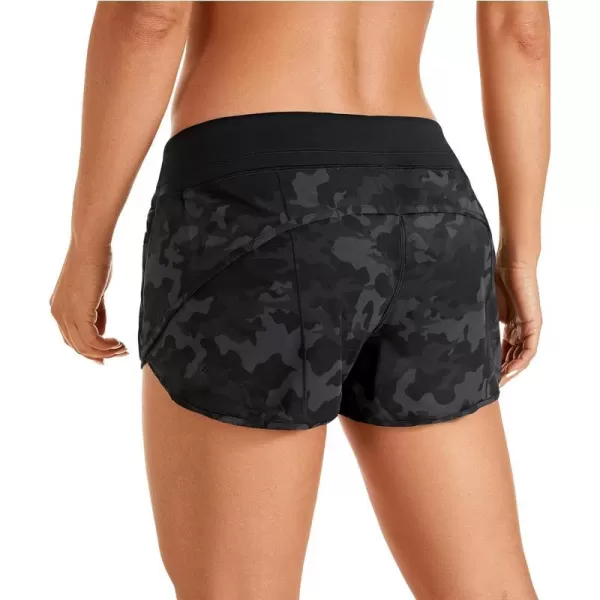 CRZ YOGA Womens Quick Dry Workout Running Shorts Mesh Liner  25 Drawstring Sport Gym Athletic Shorts Zip PocketCamo Multi 6