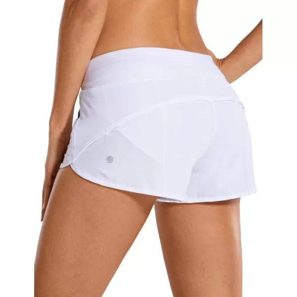 CRZ YOGA Womens Quick Dry Workout Running Shorts Mesh Liner  25 Drawstring Sport Gym Athletic Shorts Zip PocketWhite