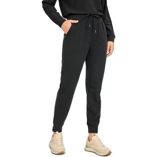 CRZ YOGA Womens Sweatpants  Lightweight Cotton Joggers with Pockets High Waisted Super Soft Workout Casual Sweat PantsBlack