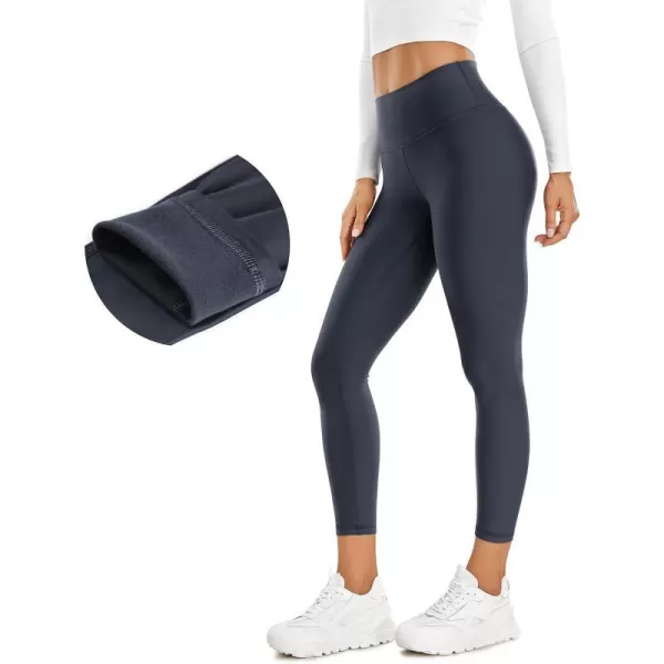 CRZ YOGA Womens Thermal Fleece Lined High Waisted Leggings 24 Inches  Workout Winter Warm Thick Tights Soft Yoga Pants24 inches Navy