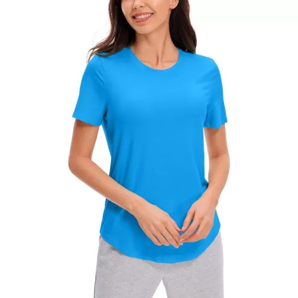 CRZ YOGA womens Short SleeveMadagascar Blue