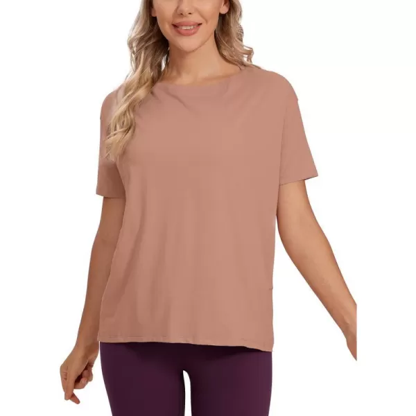 CRZ YOGA womens Short SleeveMocha Mousse