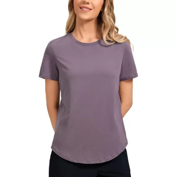 CRZ YOGA womens Short SleevePurple Gray