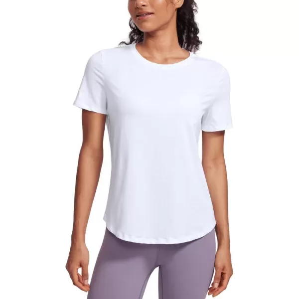 CRZ YOGA womens Short SleeveWhite