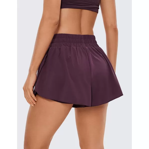 CRZ YOGA 2 in 1 Flowy Running Shorts for Women High Waisted Quick Dry Athletic Gym Lounge Workout Shorts Cute Tennis SkirtsArctic Plum