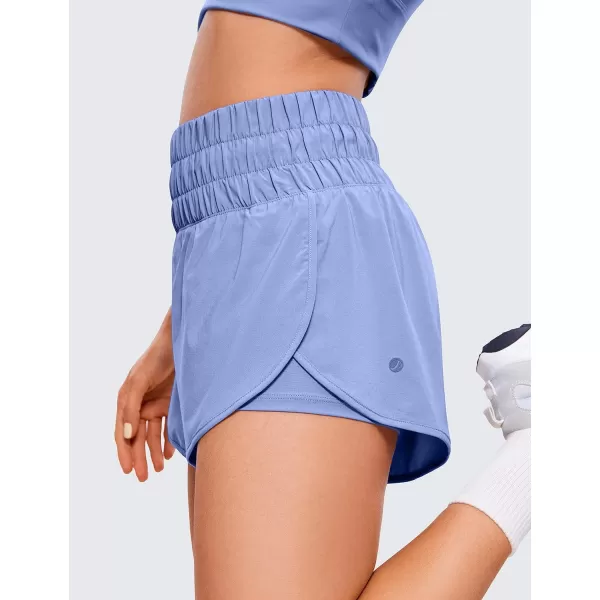 CRZ YOGA 2 in 1 High Waisted Running Shorts for Women 3  Split Breathable Athletic Tennis Gym Workout Shorts with PocketPeriwinkle Purple