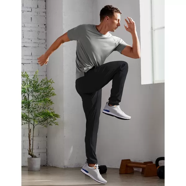 CRZ YOGA 4Way Stretch Athletic Pants for Men 30 Workout Lounge Casual Work Jogger Pants with Zip PocketBlack