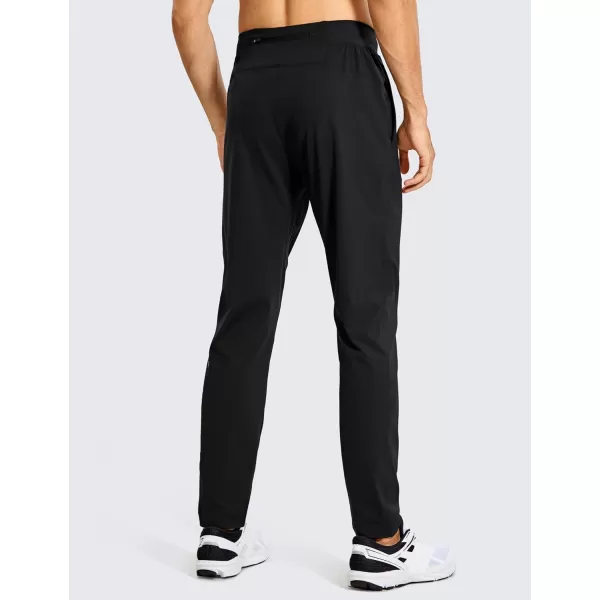 CRZ YOGA 4Way Stretch Athletic Pants for Men 30 Workout Lounge Casual Work Jogger Pants with Zip PocketBlack