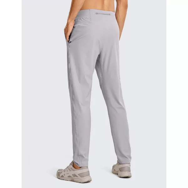 CRZ YOGA 4Way Stretch Athletic Pants for Men 30 Workout Lounge Casual Work Jogger Pants with Zip PocketGull Gray