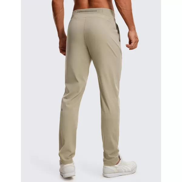 CRZ YOGA 4Way Stretch Athletic Pants for Men 30 Workout Lounge Casual Work Jogger Pants with Zip PocketKhali Barley