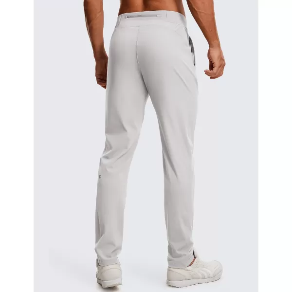 CRZ YOGA 4Way Stretch Athletic Pants for Men 30 Workout Lounge Casual Work Jogger Pants with Zip PocketPlatinum Grey