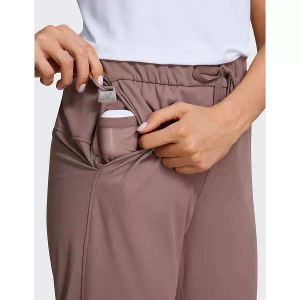 CRZ YOGA 4Way Stretch Golf Capri Pants for Women 23 Casual Yoga Dress Work Capris with Pockets Workout Athletic TravelAntique Bark