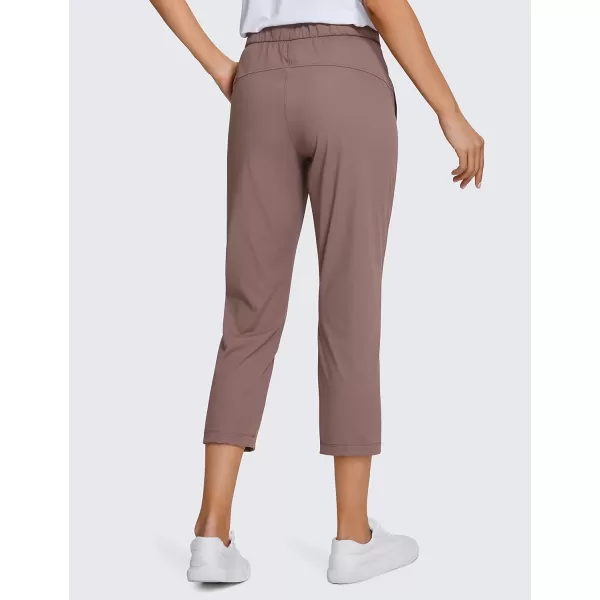 CRZ YOGA 4Way Stretch Golf Capri Pants for Women 23 Casual Yoga Dress Work Capris with Pockets Workout Athletic TravelAntique Bark