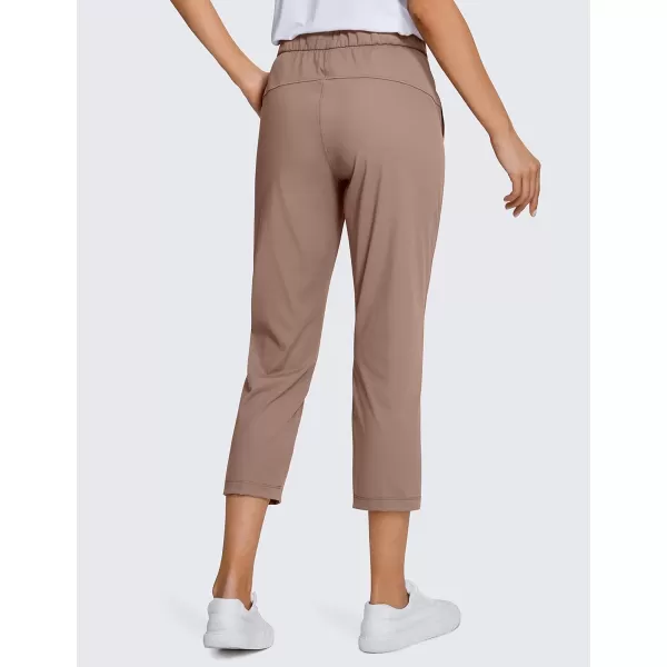 CRZ YOGA 4Way Stretch Golf Capri Pants for Women 23 Casual Yoga Dress Work Capris with Pockets Workout Athletic TravelMineral Brown