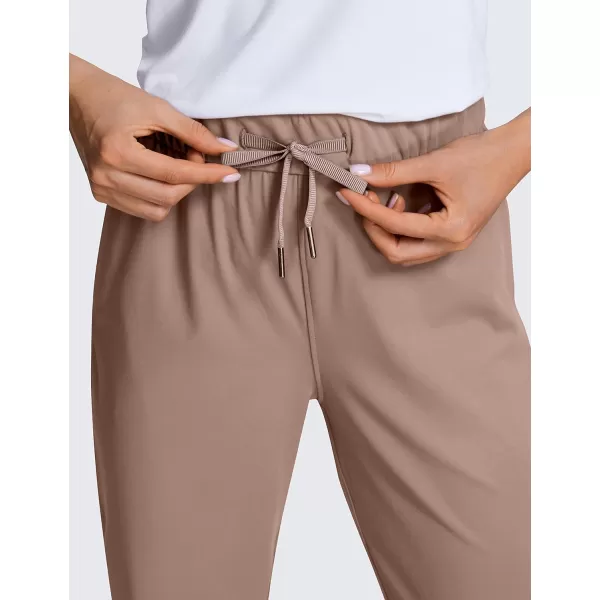 CRZ YOGA 4Way Stretch Golf Capri Pants for Women 23 Casual Yoga Dress Work Capris with Pockets Workout Athletic TravelMineral Brown