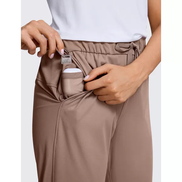 CRZ YOGA 4Way Stretch Golf Capri Pants for Women 23 Casual Yoga Dress Work Capris with Pockets Workout Athletic TravelMineral Brown