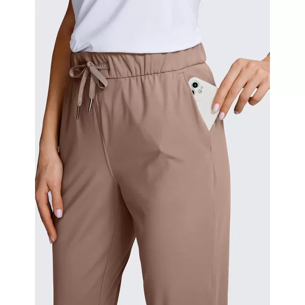 CRZ YOGA 4Way Stretch Golf Capri Pants for Women 23 Casual Yoga Dress Work Capris with Pockets Workout Athletic TravelMineral Brown