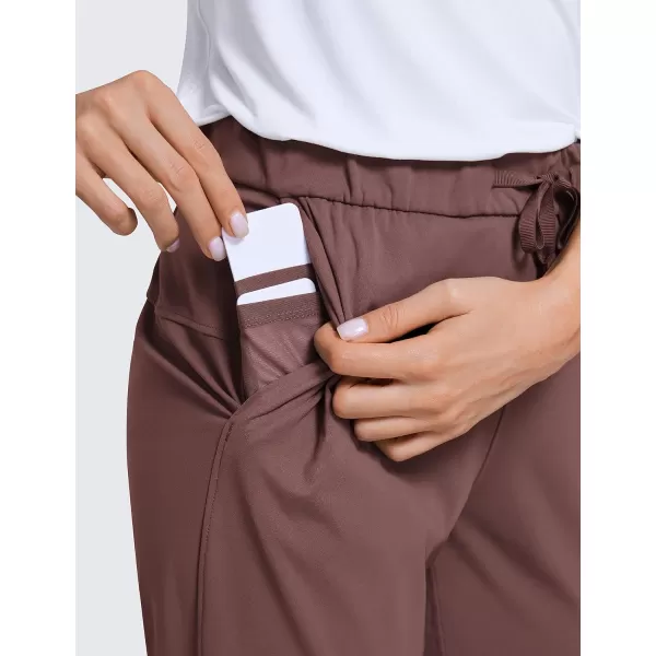 CRZ YOGA 4Way Stretch Golf Capri Pants for Women 23 Casual Yoga Dress Work Capris with Pockets Workout Athletic TravelTaupe